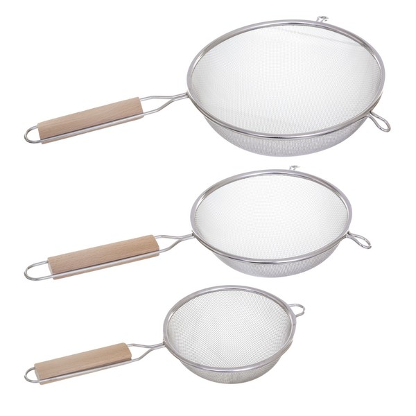KüChensieb Nudelsieb Durchschlag Edelstahl Silber 3Er Set Abtropfsieb KüChe-image