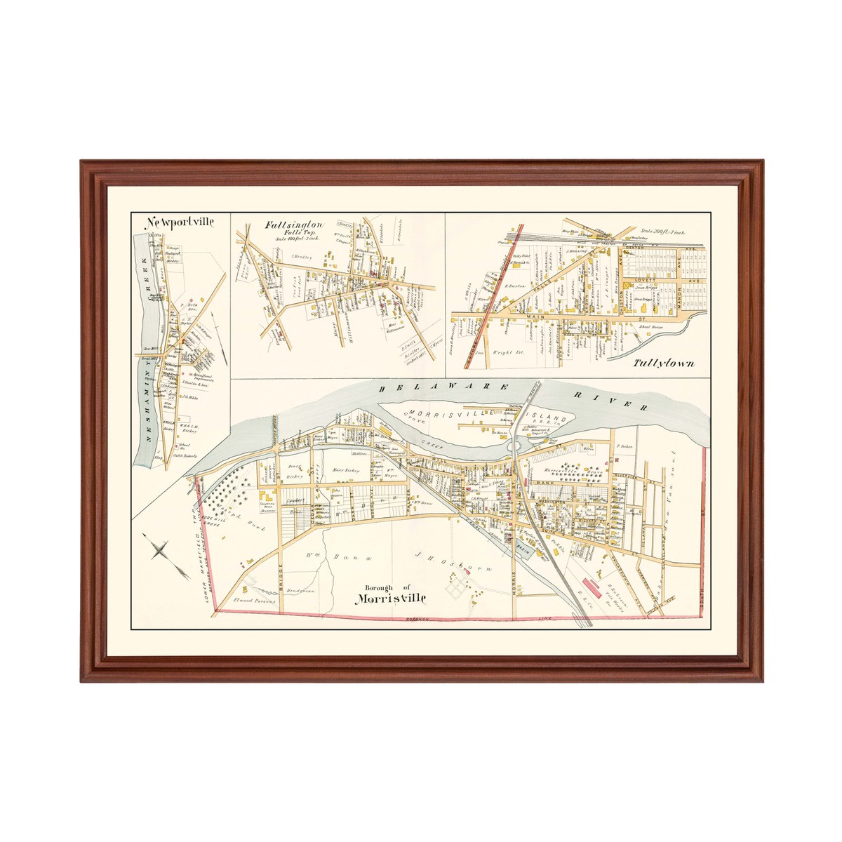 Old Map of Morrisville, PA 1891 - Vintage Morrisville Pennsy | eBay