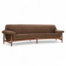 Johannes Andersen for Trensum Danish Teak Curved "TV" Sofa