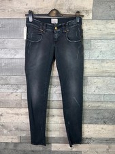 Jeans skinny Met donna taglia 28 UK 10 nero vita bassa y2k anni 90 impreziositi da perline