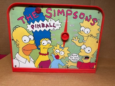 VTG 1990 The Simpsons Table Top Pinball Game TOP ONLY display 11x8''