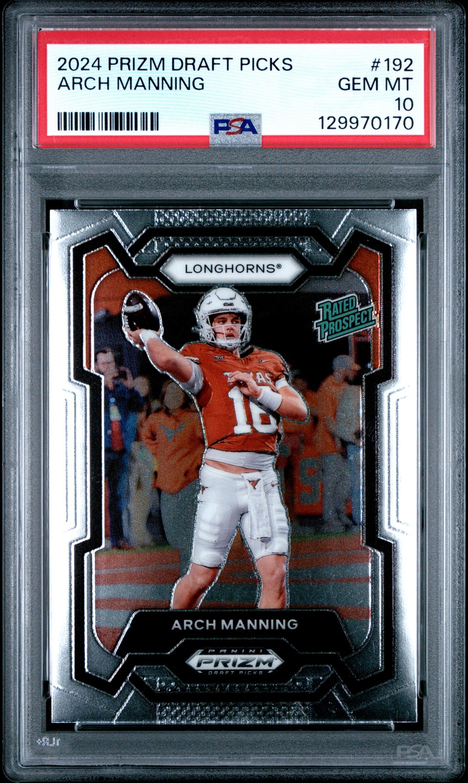 2024 PANINI PRIZM DRAFT PICKS #192 ARCH MANNING PSA 10