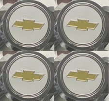 4pcs. Chev Emblem Badge Rally Wheel Center Hub Caps Logo Stickers Silver 2 12