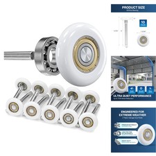 10-Pack Nylon Garage Door Rollers - 2" Quiet Wheels with 6200-ZZ Sealed Bearings
