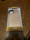 iPhone 13 Pro Rosegold Hülle Wallet mit Kartenfach geprägtes Blumenmuster 