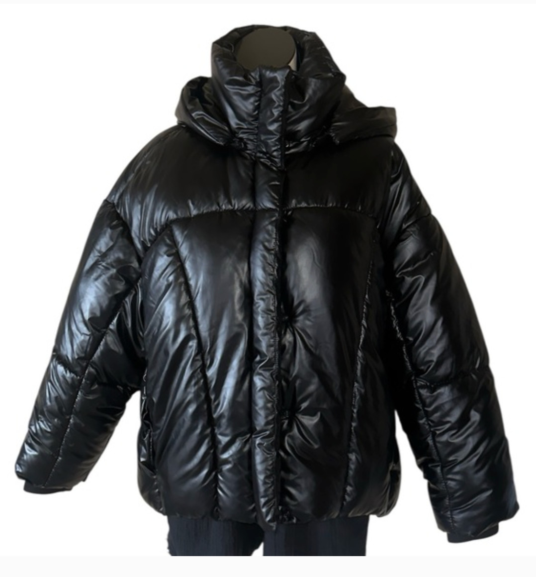 NWT Zara Water Repellent Puffer Anorak 3427/770 Classic Black Hooded Oversize S thumbnail 10