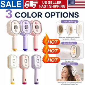 Electric Spray Air Cushion Massage Comb, Rechargeable Mist Hair Brush Easy-Clean