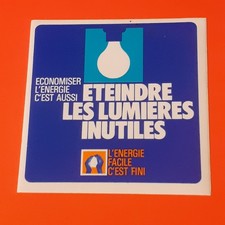 ​Old Sticker TURN OFF UNNECESSARY LIGHTS Oil Shock Pub Vintage