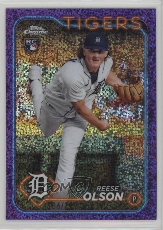 2024 Topps Chrome Purple Speckle Refractor /299 Reese Olson #40 Rookie RC 18ul