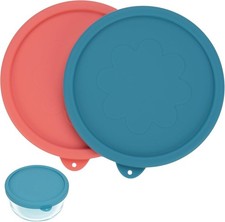4 Cup Round Silicone Storage Cover Lids Replacement for Anchor Hocking and Pyrex