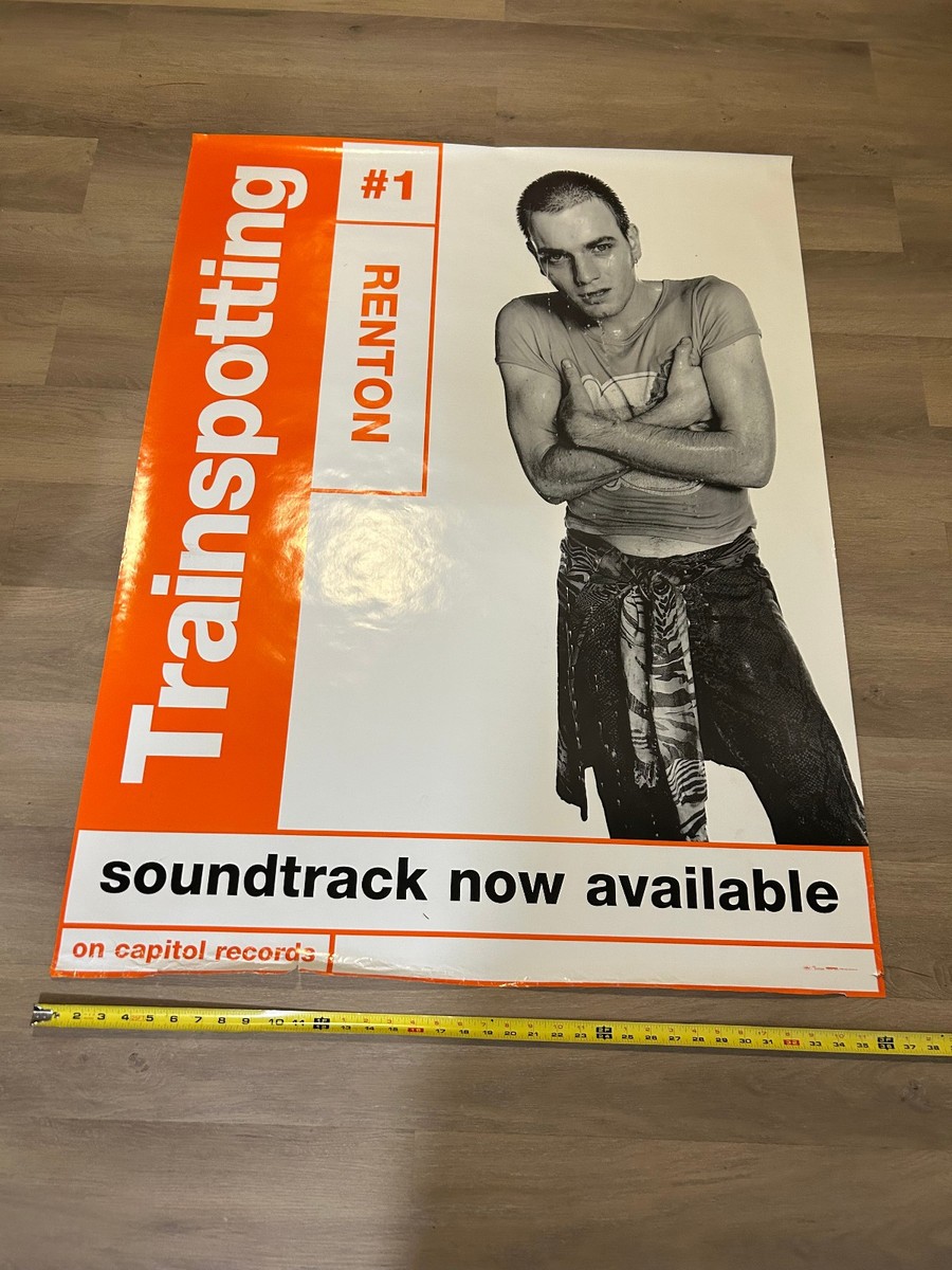 【希少】trainspotting 劇場用ポスター ドイツ版 90s オリジナル Original VTG Trainspotting Renton Subway Size Poster 48x36 Ewan
