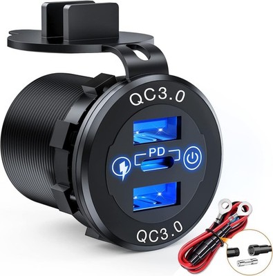 Compact and Fast-Charging PD Type C Dual USB Socket for On-the-Go Convenience