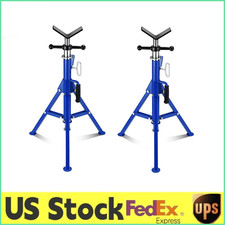 1/2Pack Portable Heavy Duty Steel V-Head Pipe Jack Stand 2500LB 28"-52" Adjustab