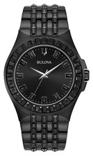 Bulova 98A240 Phantom Swarovski Crystal Black Dial Stainless Men's Watch $625