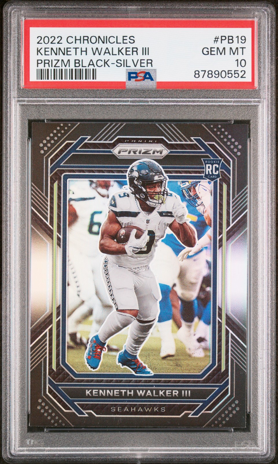 2022 Chronicles Prizm Black Kenneth Walker III #PB19 Silver RC PSA 10 Seahawks