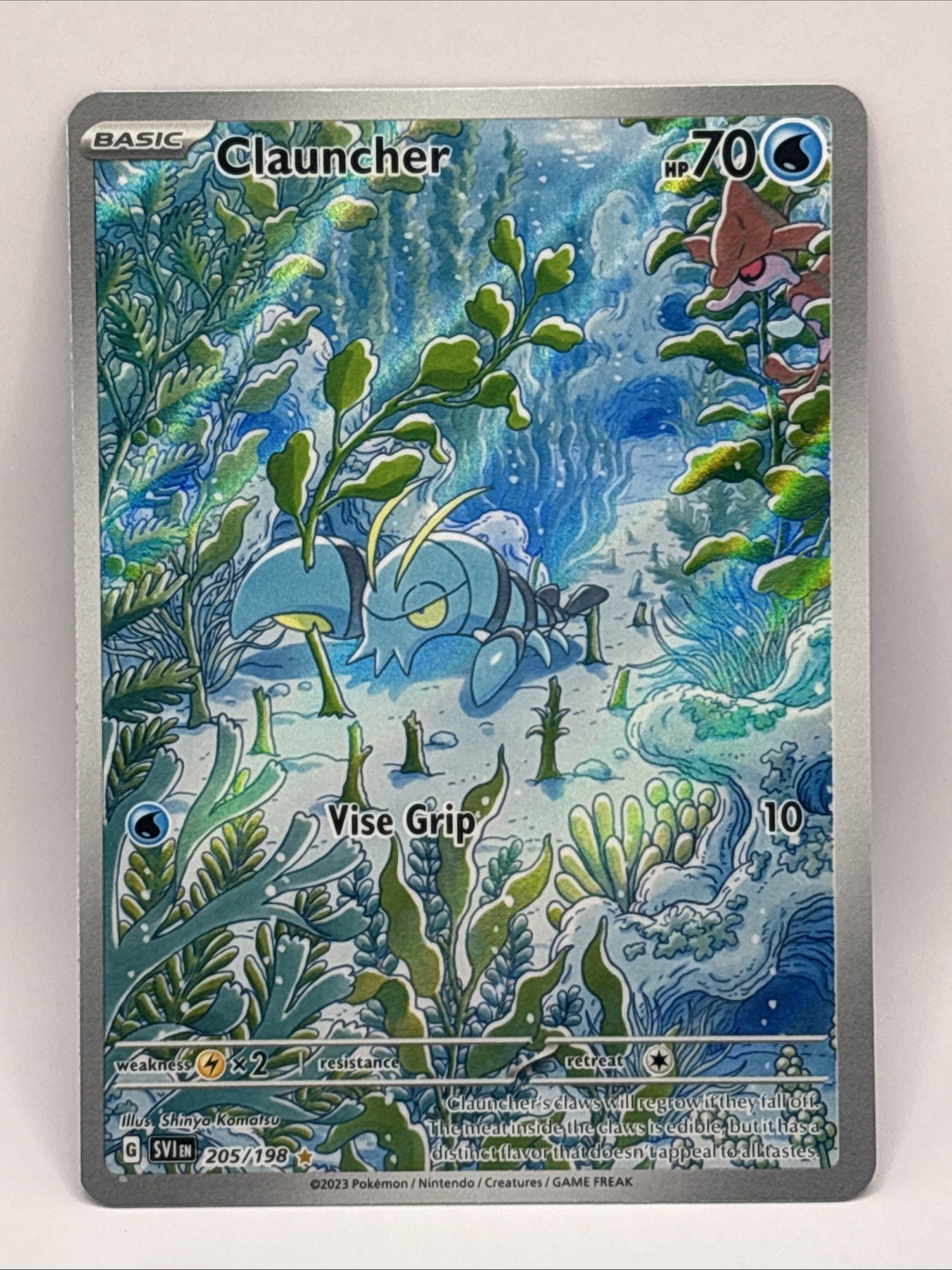 Clauncher 205/198 Scarlet & Violet Base Illustration Rare Full Art Pokemon