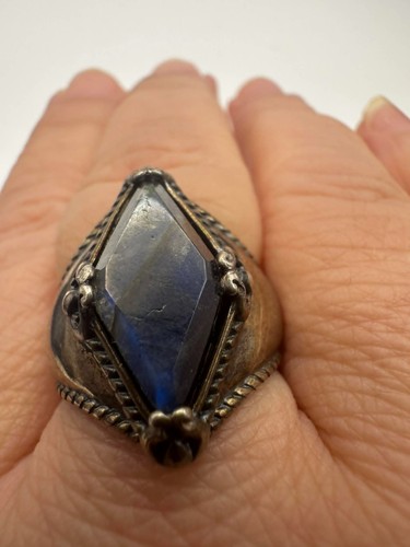 Carolyn Pollack Sterling Silver Labradorite Statement Ring 925 Relios Size 9