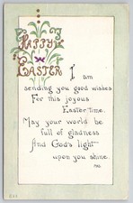 1913 Happy Easter Floral Postcard Posted Danbury CT to Paterson NJ
