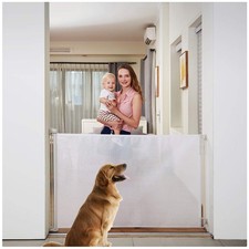 Wide Retractable Baby Gate, 33" Tall, Extends to 71" - White