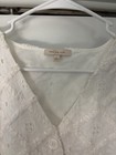 Skies Are Blue Women's White Embroidered Button Front Sleeveless Vest L — photo 2