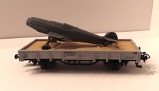 Märklin 4424.045 Niederbordwagen grau Flugzeugtransport Me109 AC
