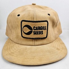 Vintage USA MADE Cargill Hybrid Seed Farm Suede Velvet Trucker Hat Snapback Cap