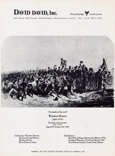 1970 WINSLOW HOMER  Art Gallery Exhibition Football at Harvard 1-Pg Mag PRINT AD