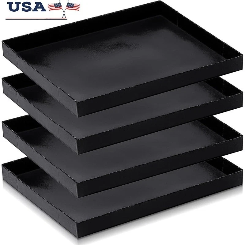 Nonstick Oven Cooking Trays Set of 4 Kitchen Baking Basket Easy Clean Food Prep