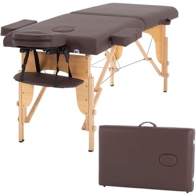 Portable Massage Bed Wooden 24 Inch Wide Adjustable Height Spa Table