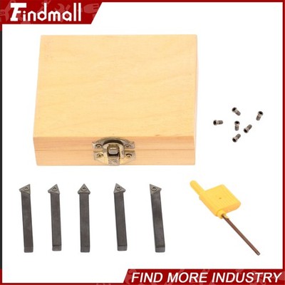 Findmall 5PC 1/4'' Lathe Indexable Carbide Insert+Turning Tooling Bit Holder Set