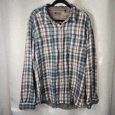 Toad and Co Blue Red Plaid Shirt Mens Sz Xl Long Sleeve Button Up Flannel 