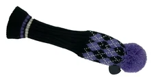 Universal Black Purple Pom Hybrid Headcover Preowned Condition Great
