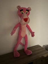 Vintage 1980 Pink Panther Jumbo Plush Stuffed Mighty Star Posable Arms Legs 42”