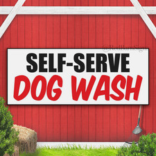 DOG WASH SELF SERVE Indoor Outdoor Banner Sign with grommets