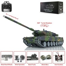 US Stock HengLong 1/16 Leopard2A6 7.0 RC IR Tank 3889 360°Turret Barrel Recoil