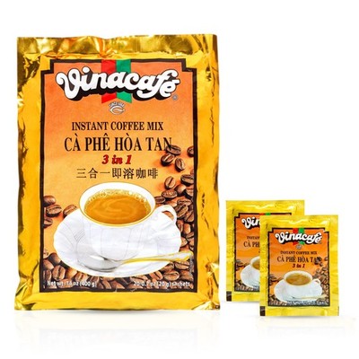 Vinacafe Instant Coffee Packets 3 in 1 Authentic 14 Ounce (Pack of 1) 