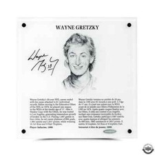 Wayne Gretzky 9'' x 9'' NHL Hockey Hall of Fame 1999 Replica Plaque Autographed