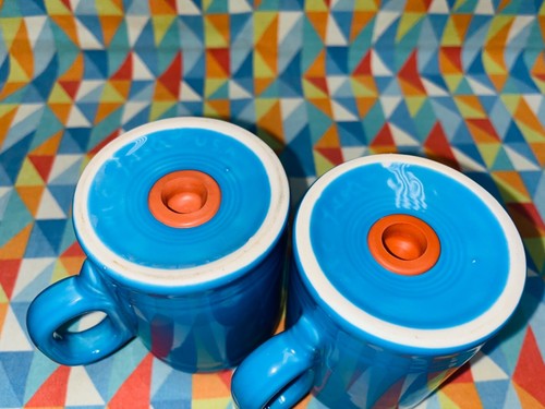 RANGETOP SALT PEPPER SHAKERS PEACOCK blue RANGE TOP FIESTA new Fiestaware - Picture 4 of 5