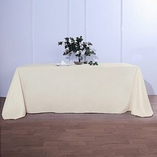IVORY Polyester 90x156" Rectangle TABLECLOTHS Wedding Party Home Linens SALE
