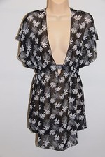NWT Miken Swim Swimsuit Cover Up Tunic Size XS Black/White