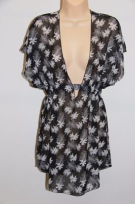 NWT Miken Swim Swimsuit Cover Up Tunic Size M Black/White | eBay