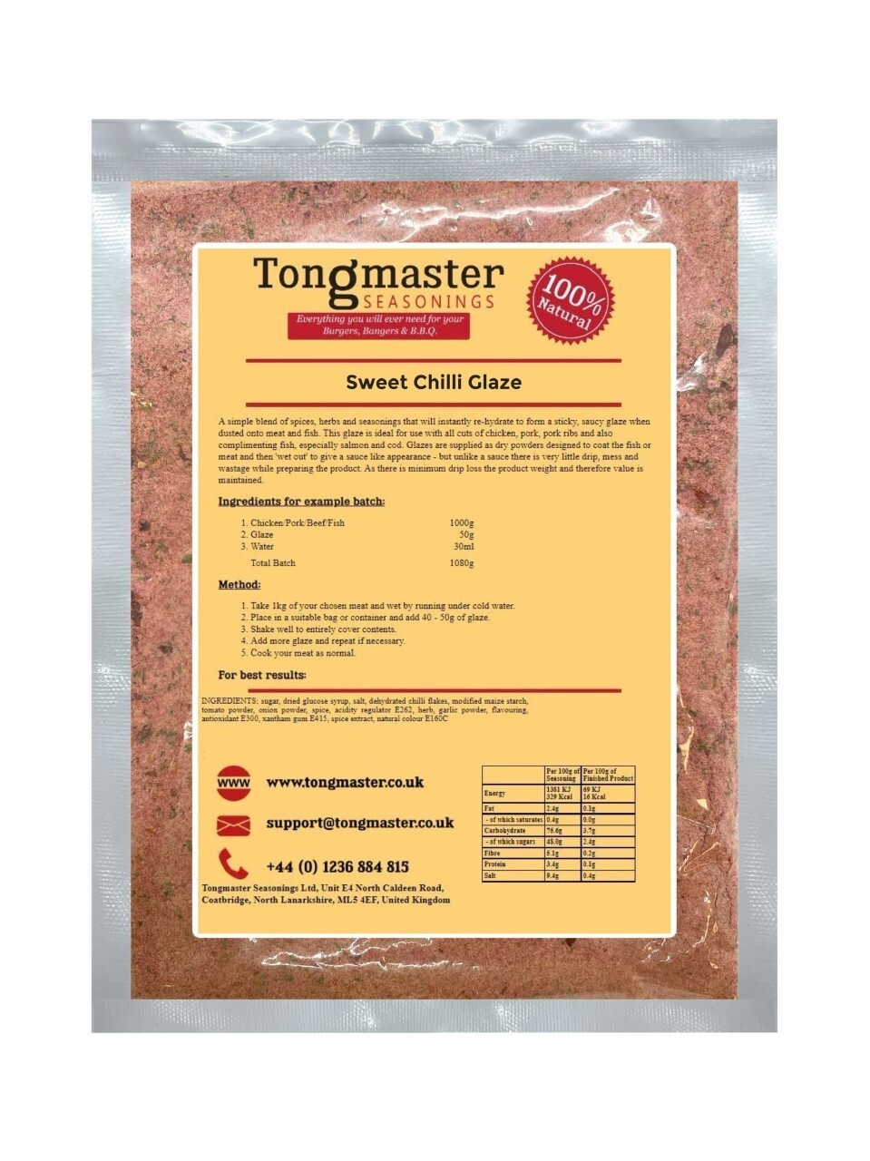 Sweet Chilli Glaze - Meat Rub - 600g (Gluten Free)