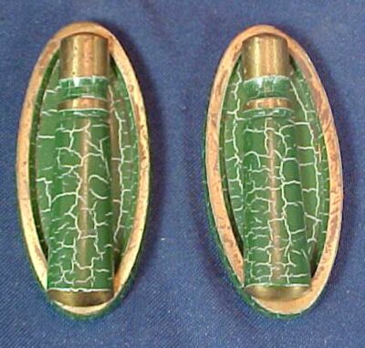 Two Cast Brass Keyhole Cover Escutcheon Moveable Covers Green Weathered Paint