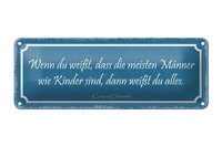 Blechschild Spruch 27X10 Cm Meiste MäNner Sind Wie Kinder Deko Schild Tin Sign