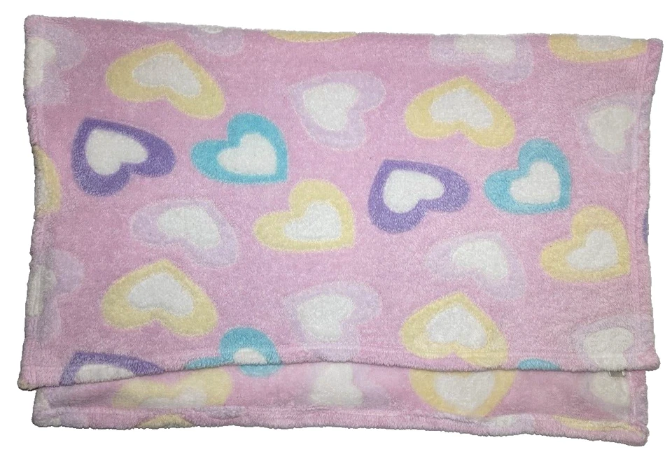 Renacuajos Rosa Corazón Bebé Manta Seguridad Lovey Amarillo Púrpura Azul 30x40 Suave Foto 2 de 3