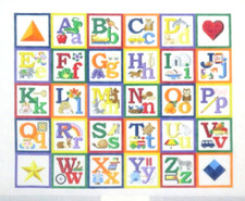 Susan Roberts Large Children's Alphabet ABC Handpainted Needlepoint Canvas