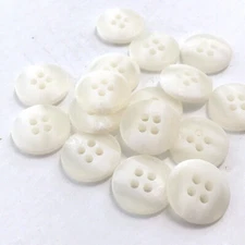 24 Buttons Mottled White Matte Plastic 4-Hole Sew Through Sewing 15 mm #WH28