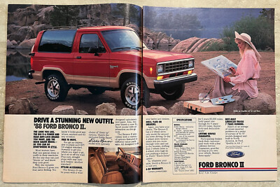 1988 Ford Bronco II V-6 Eddie Bauer Truck Ford Motors 2-Page Vtg