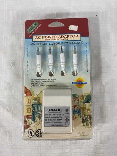Lemax 54100 Netzteil 4 Ausgangsbuchsen Village Collection weiß neu versiegelt