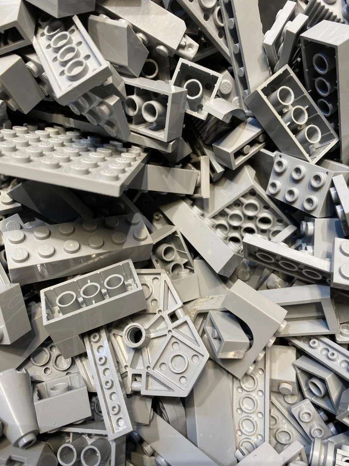 Lego ® 100 hellgraue Steine - light bluish gray - Fliesen, Basic, Platten - grau - Bild 4 von 4